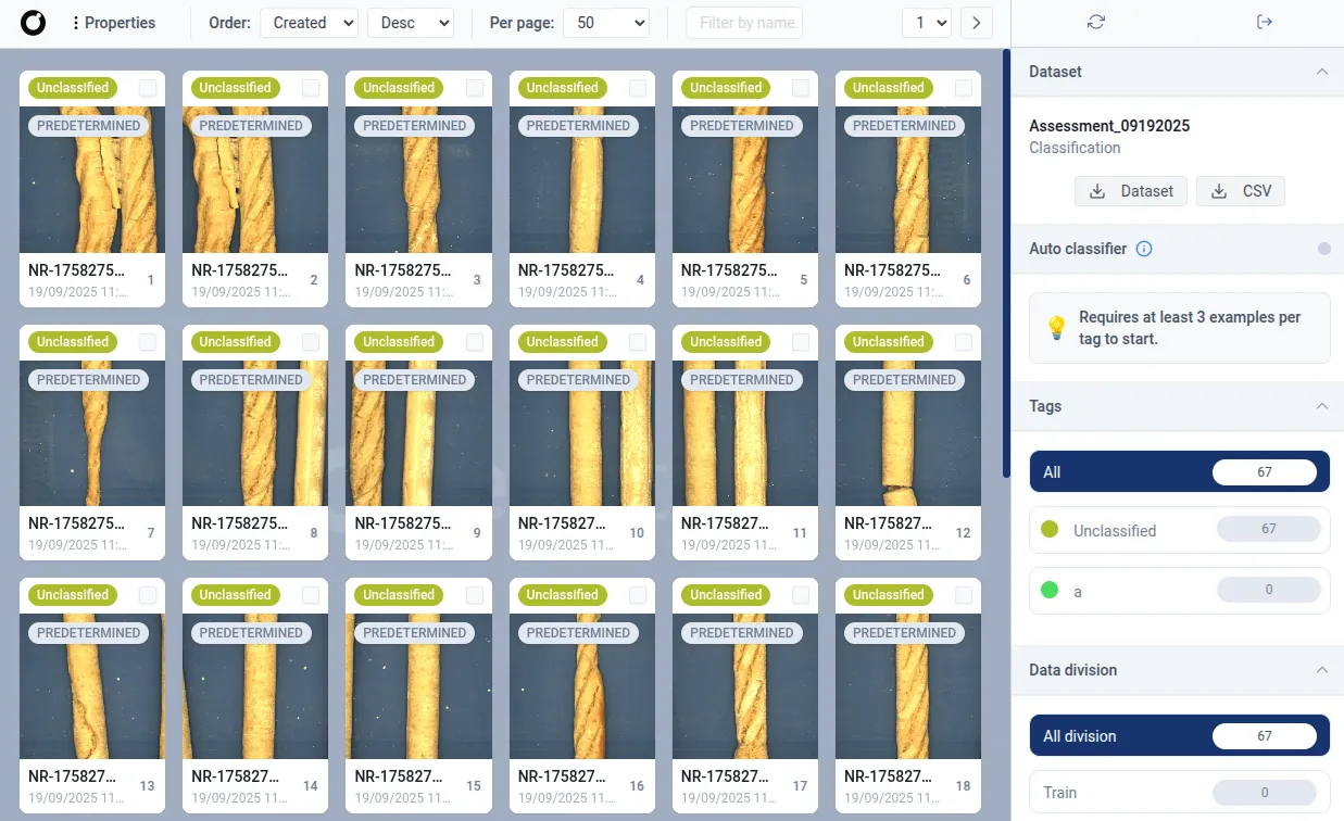 Bread Loaf Formation Inspection Results